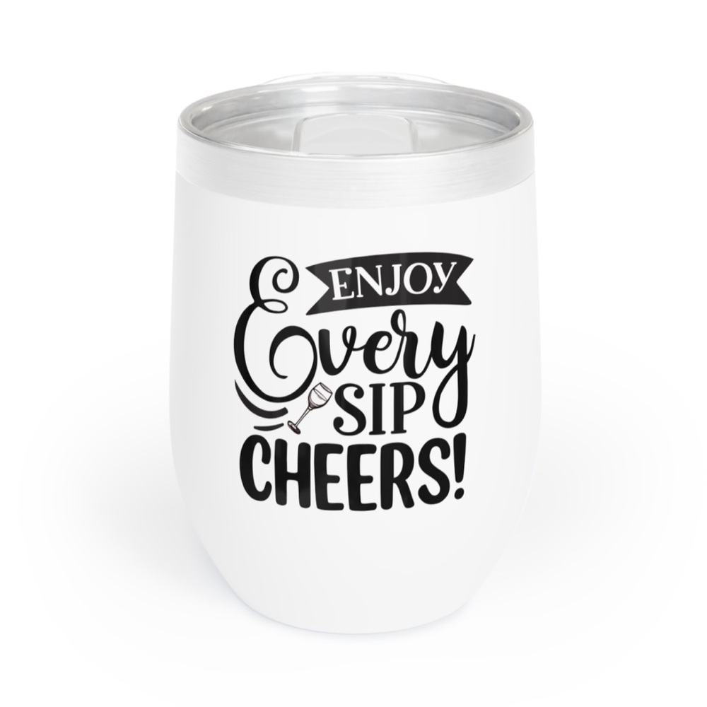 White Stainless Steel 12oz. Wine Tumbler